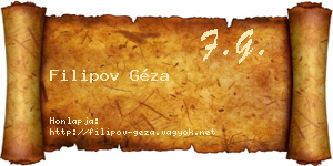 Filipov Géza névjegykártya