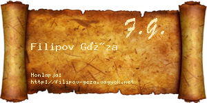 Filipov Géza névjegykártya