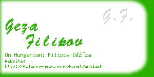 geza filipov business card